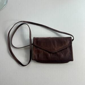 Julia Duren Bag Rain Guarded Brown Leather Crossbody Multiple Compartments
